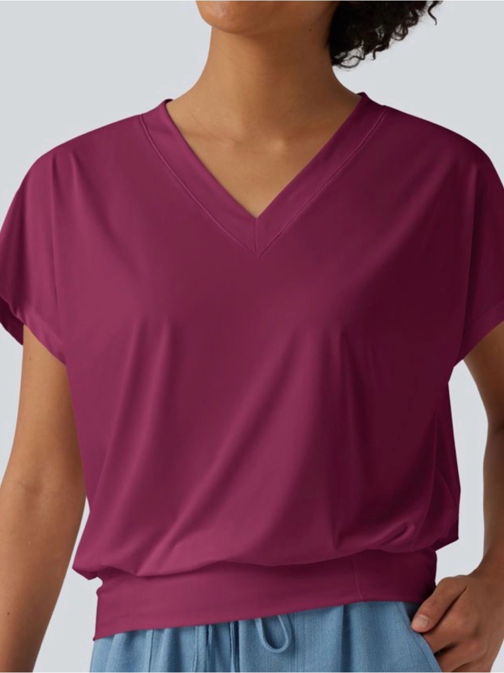 Halara Berry V-Neck InstantCool Quick Dry Yoga Sports Top, NWT